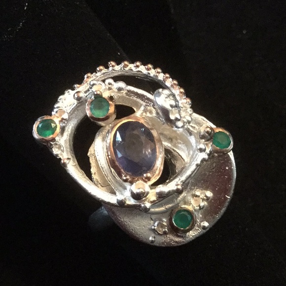 Super Stunning Genuine Kyanite Artistic Ring - Picture 8 of 8